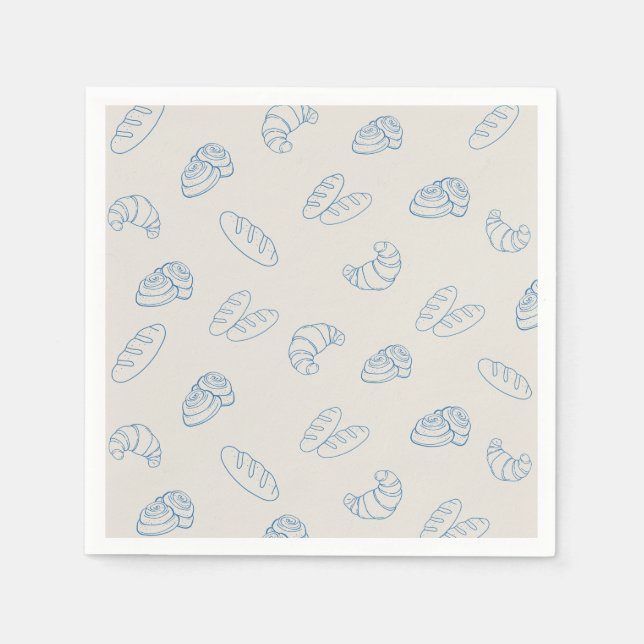 Bun i Oven Baby Shower Rustic Bread Napkins Pappersservett (Framsidan)