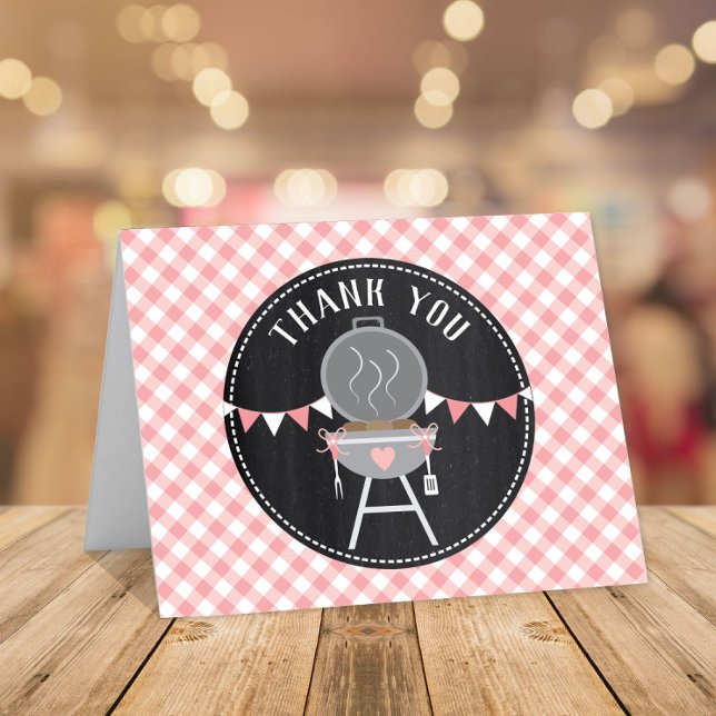 Bun i Oven BabyQ Rosa Girl Baby Shower Tack Kort (Skapare uppladdad)