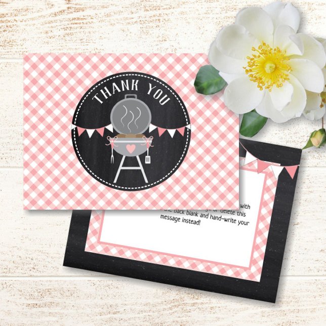 Bun i Oven BabyQ Rosa Girl Baby Shower Tack Kort (Skapare uppladdad)