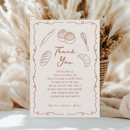 Bun i Oven Bakery Baby Shower Tack Kort