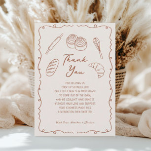 Bun i Oven Bakery Baby Shower Tack Kort