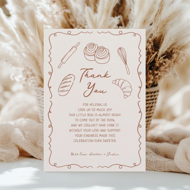 Bun i Oven Bakery Baby Shower Tack Kort (Skapare uppladdad)