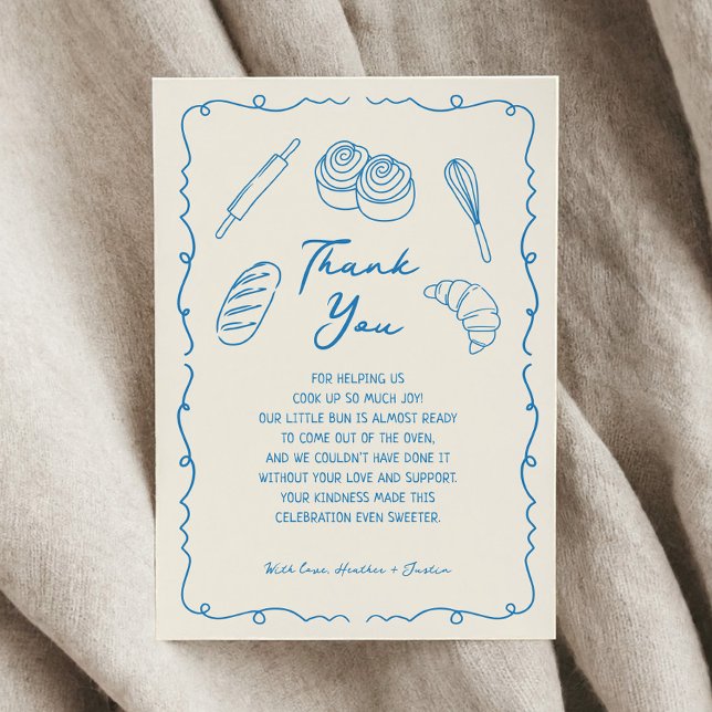 Bun i Oven Bakery Baby Shower Tack Kort (Skapare uppladdad)