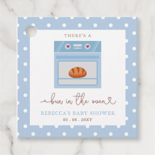 Bun i Oven Blue Pojke Baby Shower Gåvor Etiketter