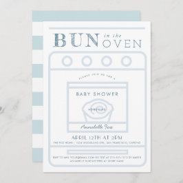 Bun i Oven Boy Blue Shower Inbjudningar