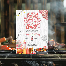 Bun i Oven & Burgers Grill Baby Shower Girl Inbjudningar