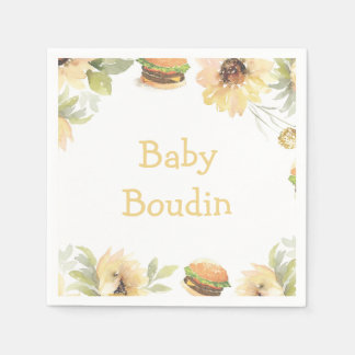 Bun i Oven Burgers på Grill Napkin Pappersservett