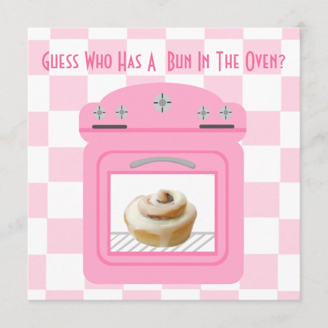 Bun i Oven Flicka Rosa Baby Shower Rådkort (Framsida)