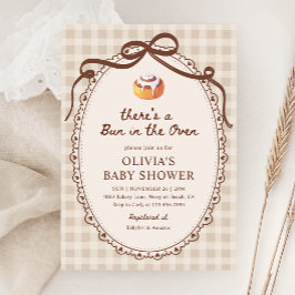 Bun i Oven Gingham Bakery Baby Shower Inbjudningar