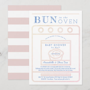 Bun i Oven Girl Rosa Baby Shower by Mail Inbjudningar