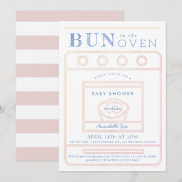 Bun i Oven Girl Rosa Baby Shower Inbjudningar