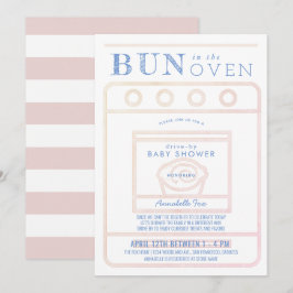Bun i Oven Girl Rosa Drive by Baby Shower Inbjudningar