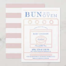 Bun i Oven Girl Rosa Virtuell Baby Shower