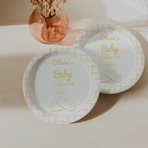 Bun i Oven Hand plockade Neutralt Baby Shower