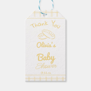 Bun i Oven Hand plockade Neutralt Baby Shower Presentetikett
