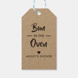 Bun i Oven-Märkrn, Baby Shower Gift-Märkrn, Kraft Presentetikett