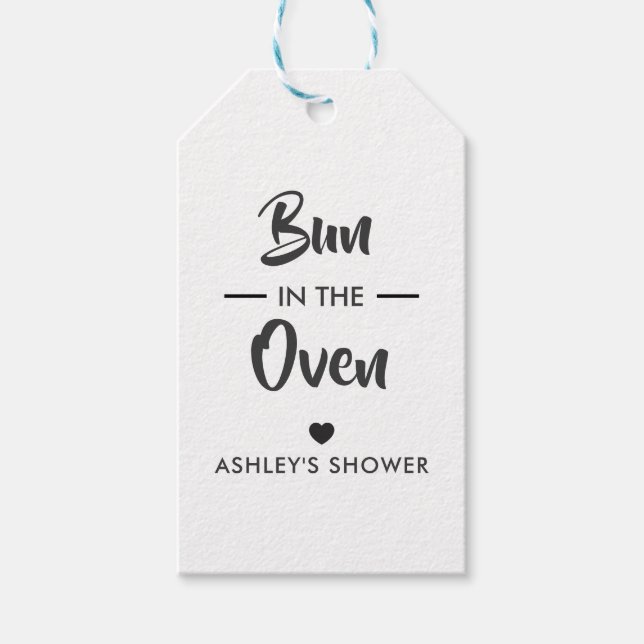 Bun i Oven-Märkrn, Baby Shower Gift-Märkrn, Kraft Presentetikett (Framsidan)