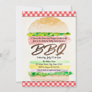 Bun i Oven och Burgers på Grill Baby BBQ Inbjudningar