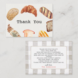 Bun i Oven Pastries Baby Shower-Tacken Anteckningskort