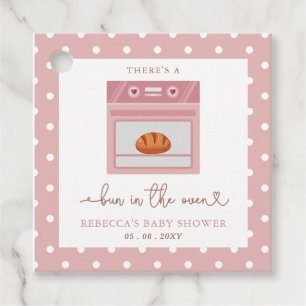 Bun i Oven Rosa Flicka Baby Shower Gåvor Etiketter