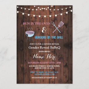Bun i Oven Shower Inbjudan Gender Reveal