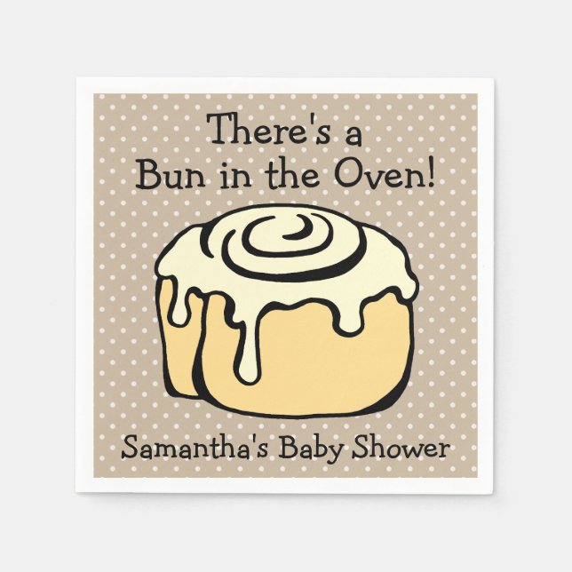 Bun i ugn Cute Modern Baby Shower Boy / Girl Pappersservett (Framsidan)
