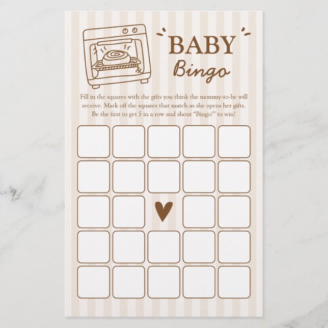 Bun i ugnen Baby Bingo-spel (Framsida)