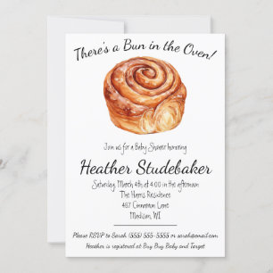 Bun i ugnen, Cinnamon Bun Baby Shower Inbjudningar