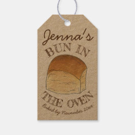 Bun i ugnens innervägg som väntar Baby Presentetikett
