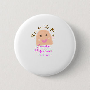 Bun in i ugnsbeige provdoppning babydusch rosa br knapp