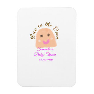 Bun in i ugnsbeige provdoppning babydusch rosa br magnet