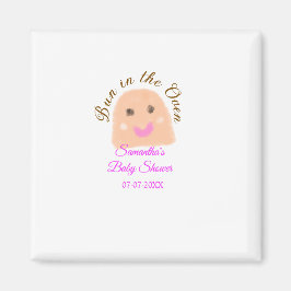 Bun in i ugnsbeige provdoppning babydusch rosa br magnet