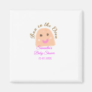 Bun in i ugnsbeige provdoppning babydusch rosa br magnet