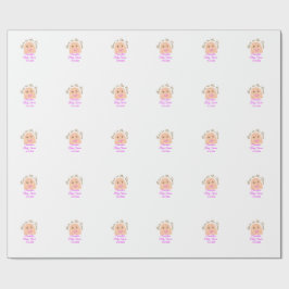 Bun in i ugnsbeige provdoppning babydusch rosa br presentpapper