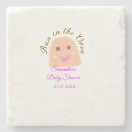 Bun in i ugnsbeige provdoppning babydusch rosa br stenunderlägg