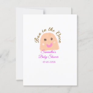 Bun in i ugnsbeige provdoppning babydusch rosa br vykort