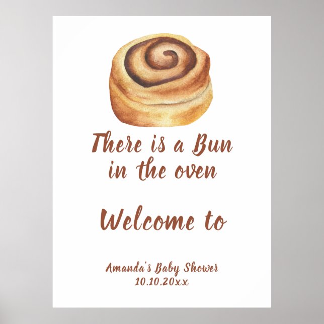 Bun in i uven Baby Shower Welcome Poster (Framsidan)