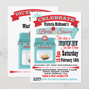 "Bun in the Oven" Baby Shower-inbjudningar Inbjudningar