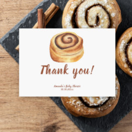 Bun in the oven Baby Shower Thank you Tack Kort