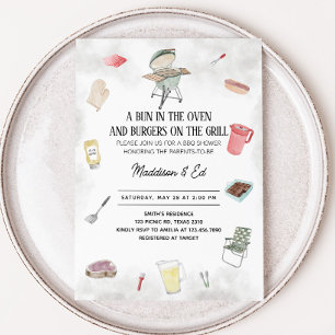 Bun och Burger Baby Shower Inbjudningar
