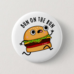 Bun på Springa-brinnande Burger Pun Knapp