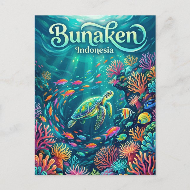 Bunaken marina park Indonesien Vykort (Framsida)