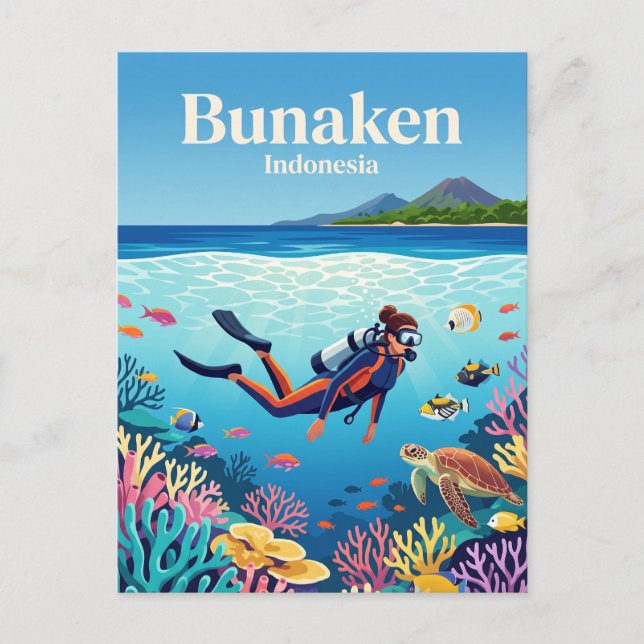 Bunaken nationalpark Indonesien Vykort (Framsida)