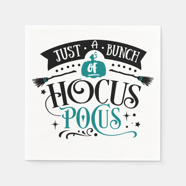 Bunch av Hocus Pocus Halloween Typography Napkins Pappersservett (Framsidan)