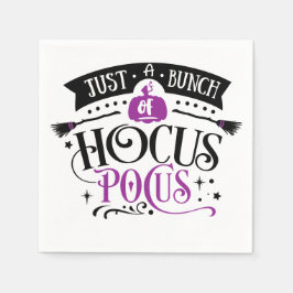 Bunch av Hocus Pocus Halloween Typography Napkins Pappersservett