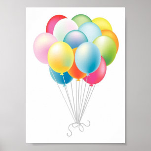 Bunch bröllop Balloons Poster