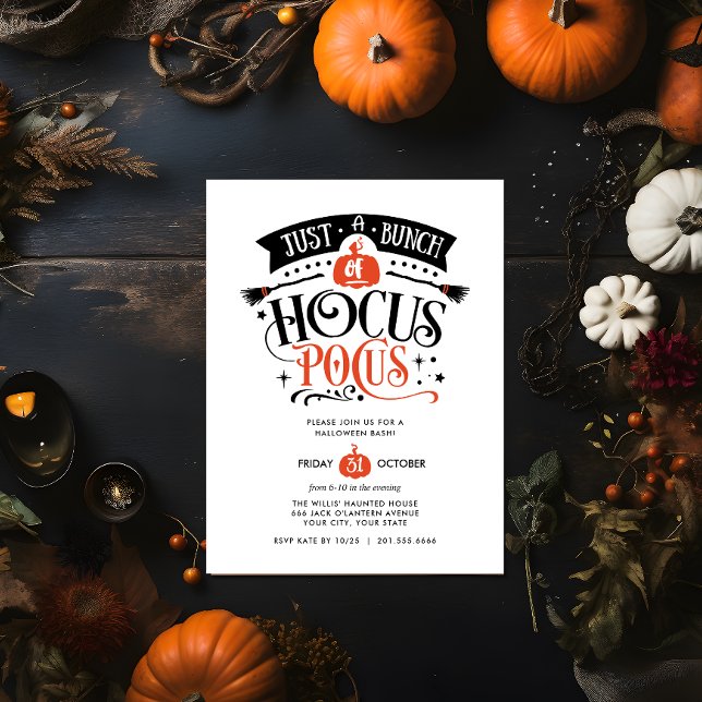 Bunch Hocus Pocus Halloween Bash Party DIGITAL Inbjudningar (DIGITAL HALLOWEEN INVITATION BUNCH OF HOCUS POCUS)