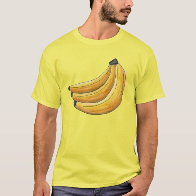 Bunch of Bananas Gult Banana Fruktig Tee Shirt (Framsida)