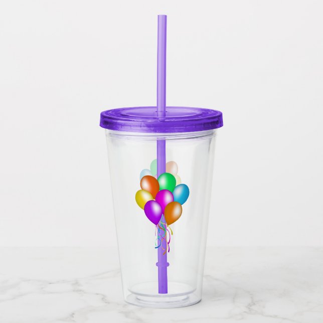 Bunch of Bright Vibrant Balloons Streamers Färg Take Away Mugg (Framsida)