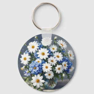 Bunch of Flowers Elegant Daisys Watercolor Nyckelring